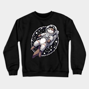 Otter Astronaut Drifting in Space Crewneck Sweatshirt